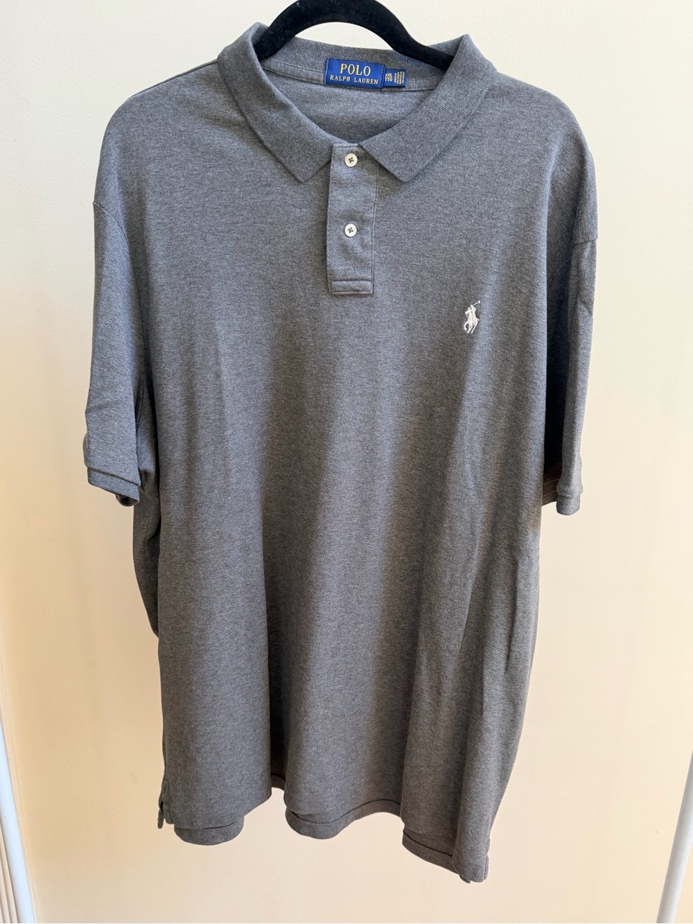Polo Ralph Lauren short sleeve polo shirt men’s Sz XXL light grey